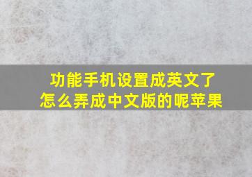 功能手机设置成英文了怎么弄成中文版的呢苹果