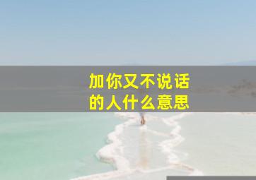 加你又不说话的人什么意思