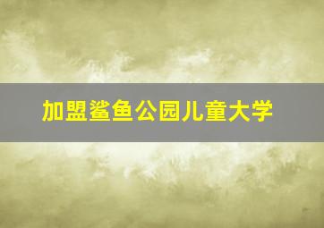 加盟鲨鱼公园儿童大学