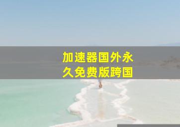 加速器国外永久免费版跨国