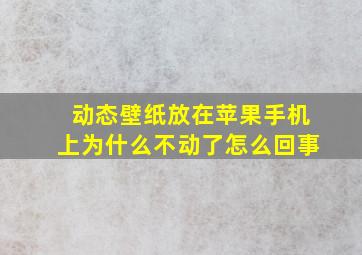 动态壁纸放在苹果手机上为什么不动了怎么回事