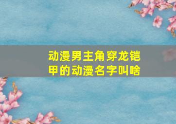 动漫男主角穿龙铠甲的动漫名字叫啥