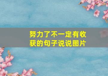 努力了不一定有收获的句子说说图片