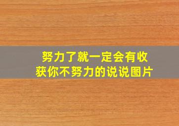 努力了就一定会有收获你不努力的说说图片