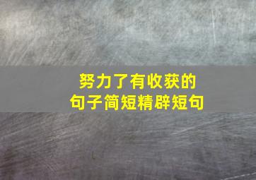 努力了有收获的句子简短精辟短句