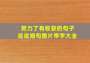 努力了有收获的句子说说短句图片带字大全