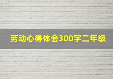 劳动心得体会300字二年级