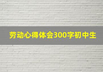 劳动心得体会300字初中生