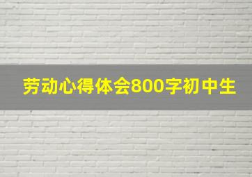 劳动心得体会800字初中生