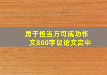 勇于担当方可成功作文800字议论文高中