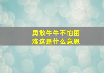 勇敢牛牛不怕困难这是什么意思