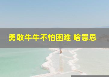 勇敢牛牛不怕困难 啥意思