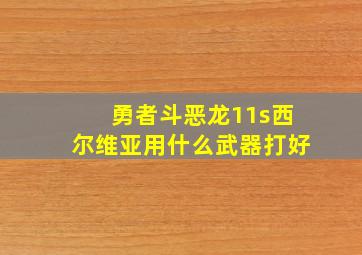 勇者斗恶龙11s西尔维亚用什么武器打好