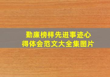 勤廉榜样先进事迹心得体会范文大全集图片