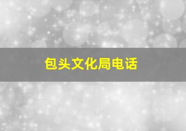 包头文化局电话