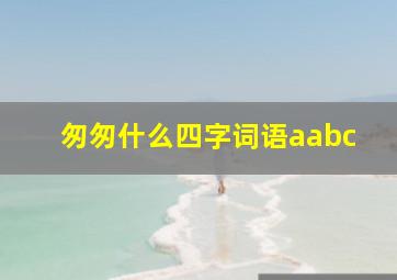 匆匆什么四字词语aabc