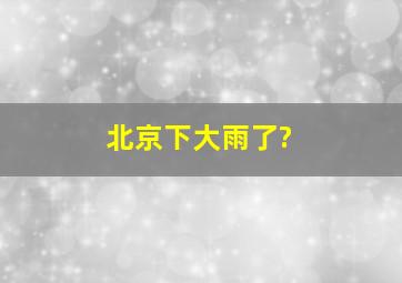 北京下大雨了?