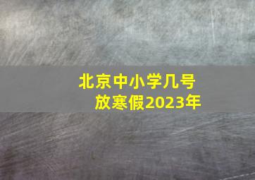 北京中小学几号放寒假2023年