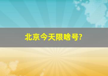 北京今天限啥号?