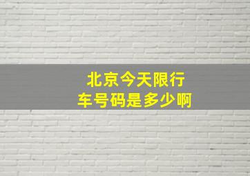 北京今天限行车号码是多少啊