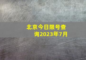 北京今日限号查询2023年7月