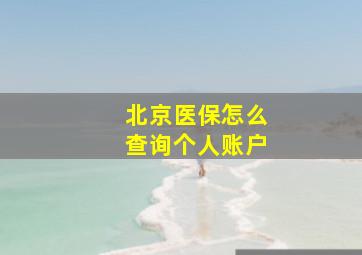 北京医保怎么查询个人账户