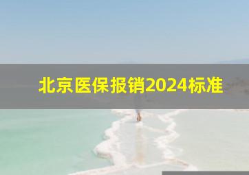 北京医保报销2024标准