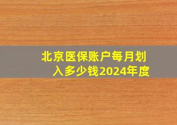 北京医保账户每月划入多少钱2024年度