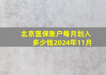 北京医保账户每月划入多少钱2024年11月