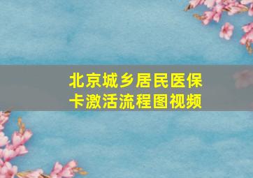 北京城乡居民医保卡激活流程图视频