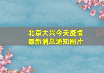 北京大兴今天疫情最新消息通知图片