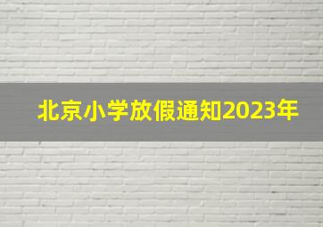 北京小学放假通知2023年