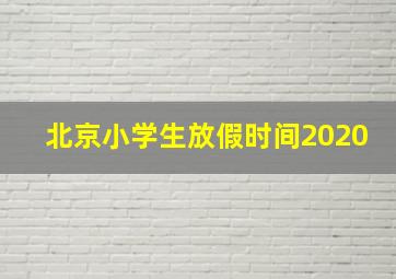 北京小学生放假时间2020