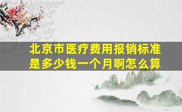 北京市医疗费用报销标准是多少钱一个月啊怎么算