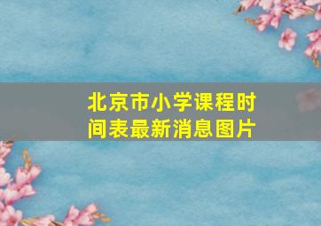 北京市小学课程时间表最新消息图片