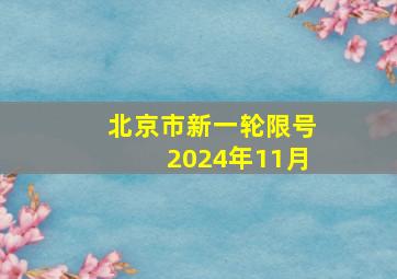 北京市新一轮限号2024年11月