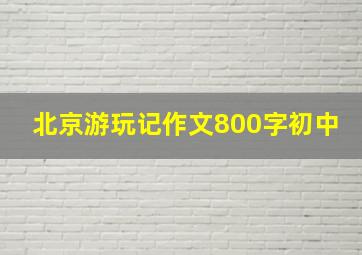 北京游玩记作文800字初中