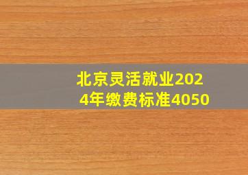 北京灵活就业2024年缴费标准4050