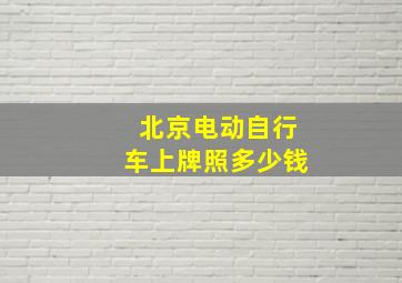 北京电动自行车上牌照多少钱