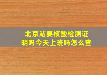 北京站要核酸检测证明吗今天上班吗怎么查