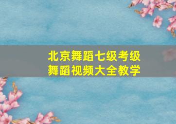 北京舞蹈七级考级舞蹈视频大全教学