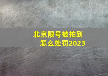 北京限号被拍到怎么处罚2023