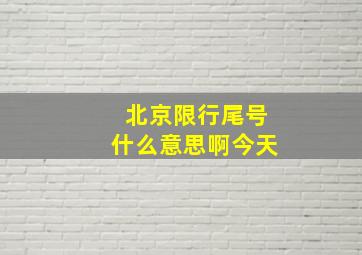 北京限行尾号什么意思啊今天