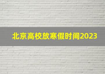 北京高校放寒假时间2023