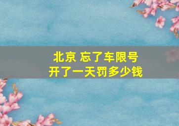 北京 忘了车限号开了一天罚多少钱