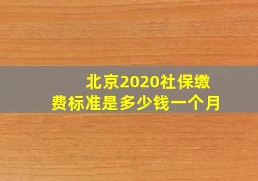 北京2020社保缴费标准是多少钱一个月