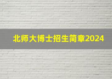 北师大博士招生简章2024