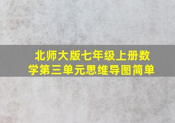 北师大版七年级上册数学第三单元思维导图简单