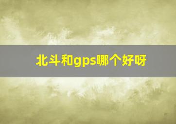 北斗和gps哪个好呀