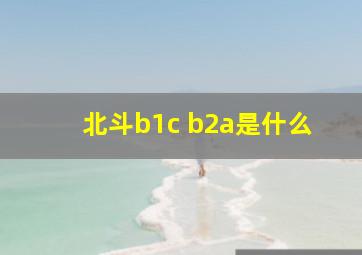 北斗b1c b2a是什么